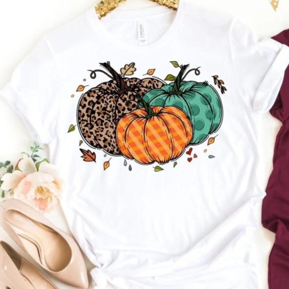 Fall Pumpkin with Leaves Shirt